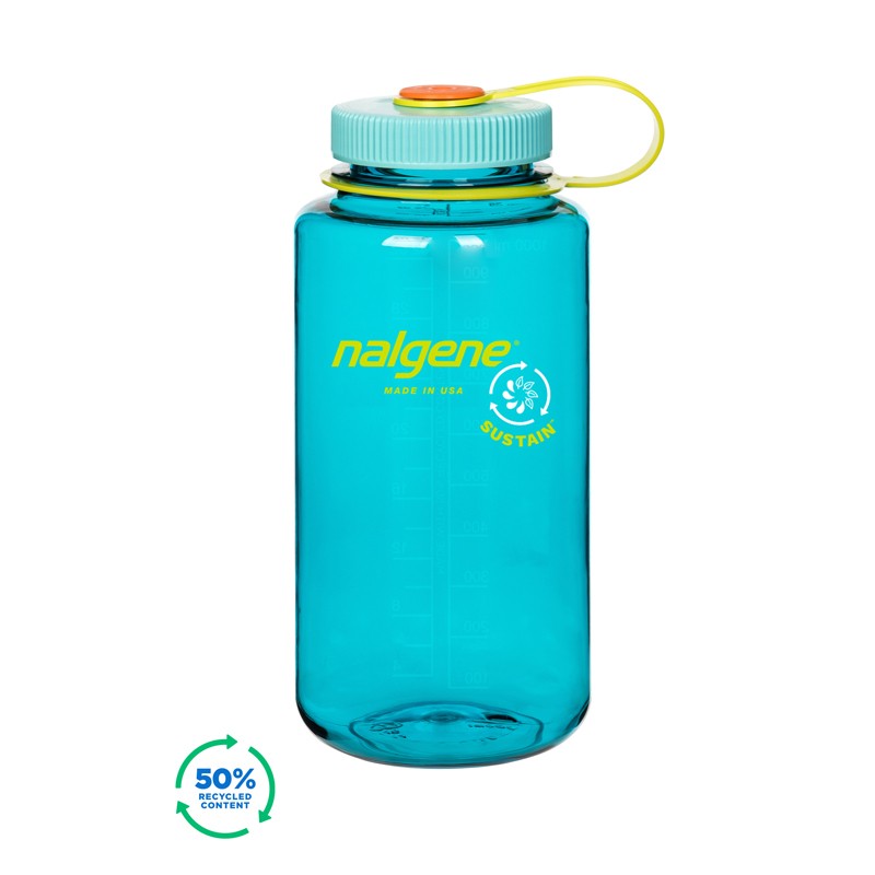 Nalgene Wide Mouth Sustain drikkedunk 1 L - Blå Cerulean
