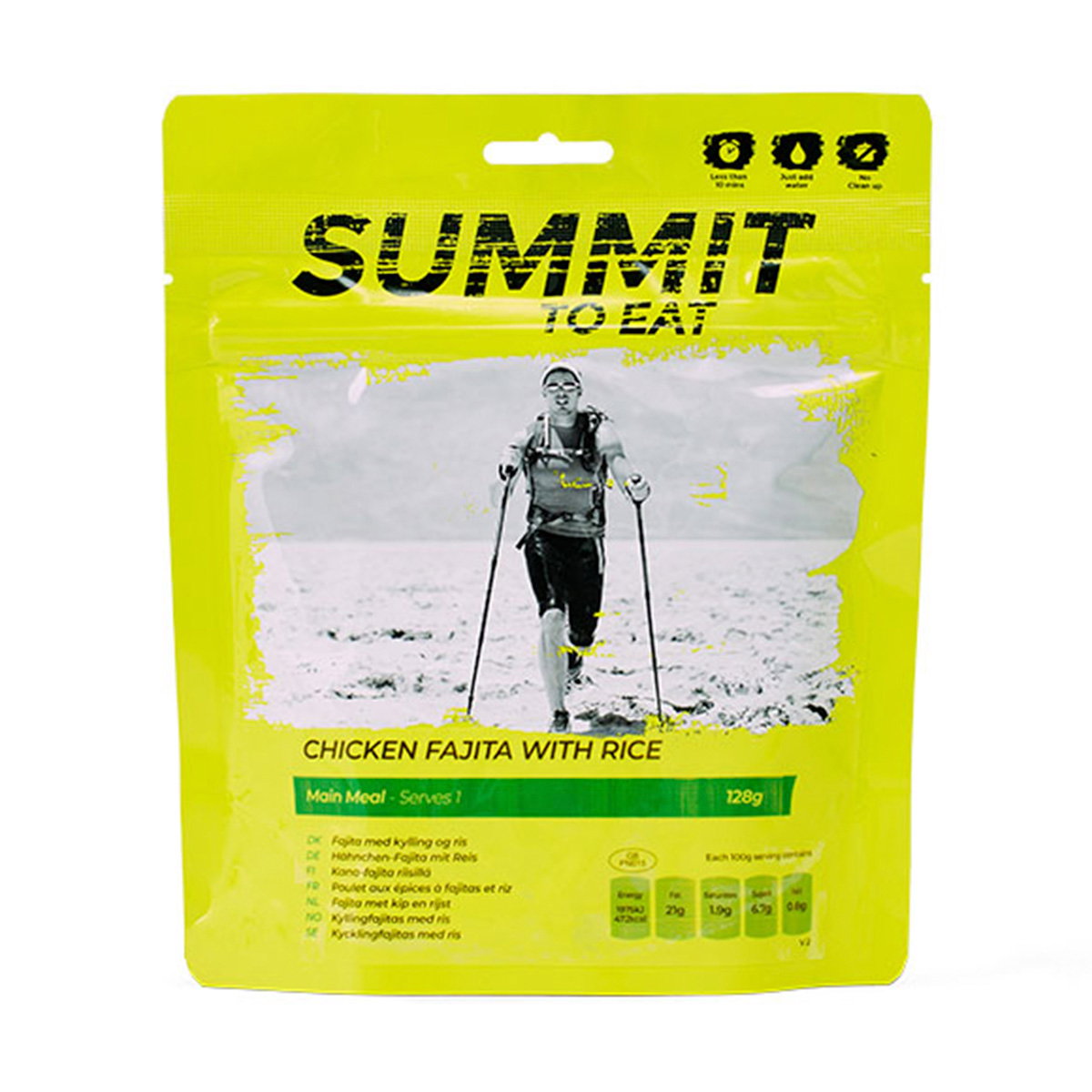 Summit to Eat Chicken Fajita med ris frysetørret mad 128 g