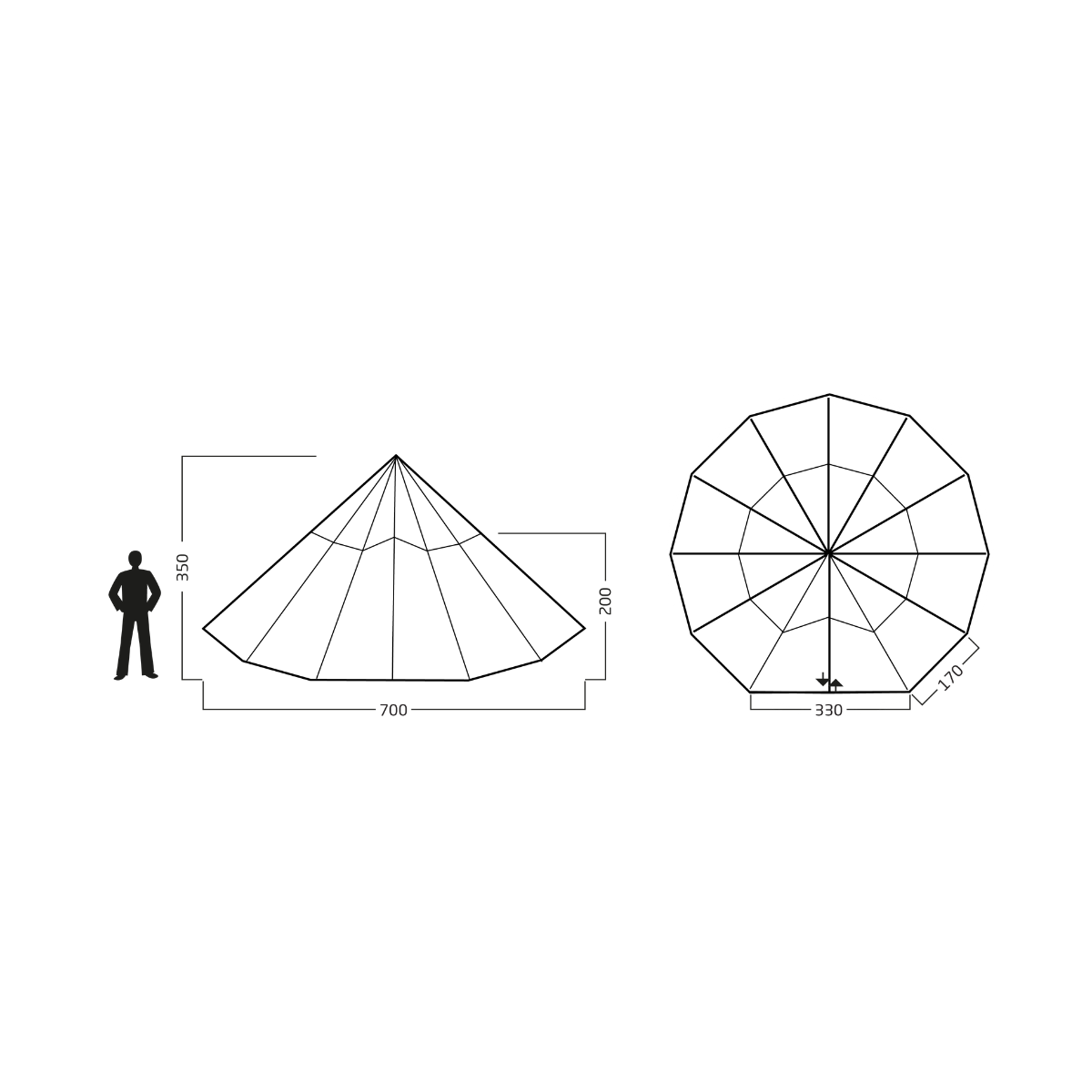 Nordisk Valhal 35 tipi, 700 cm (Sandshell)