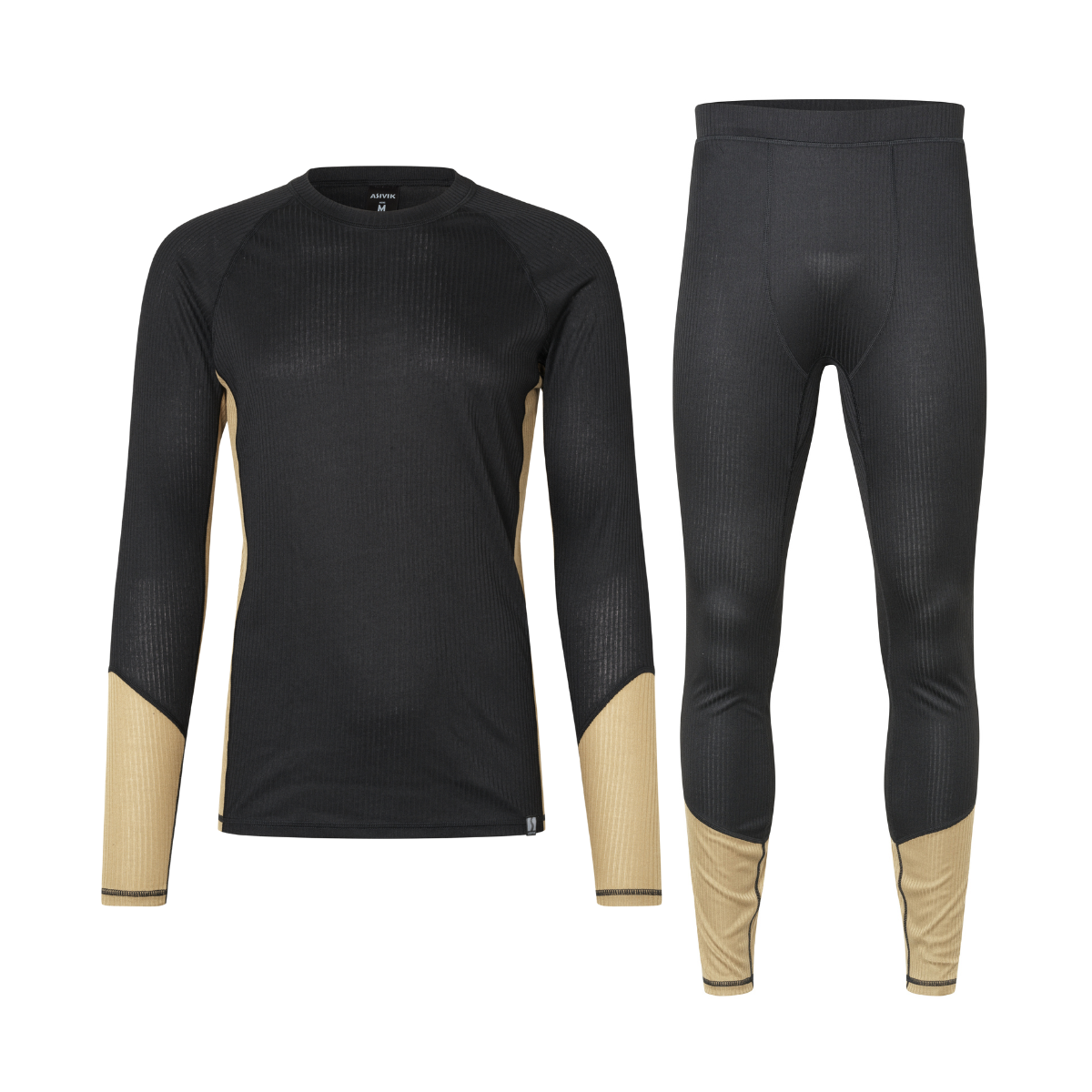 Asivik Baselayer Undertøj Sæt, herre (Black / Sand)