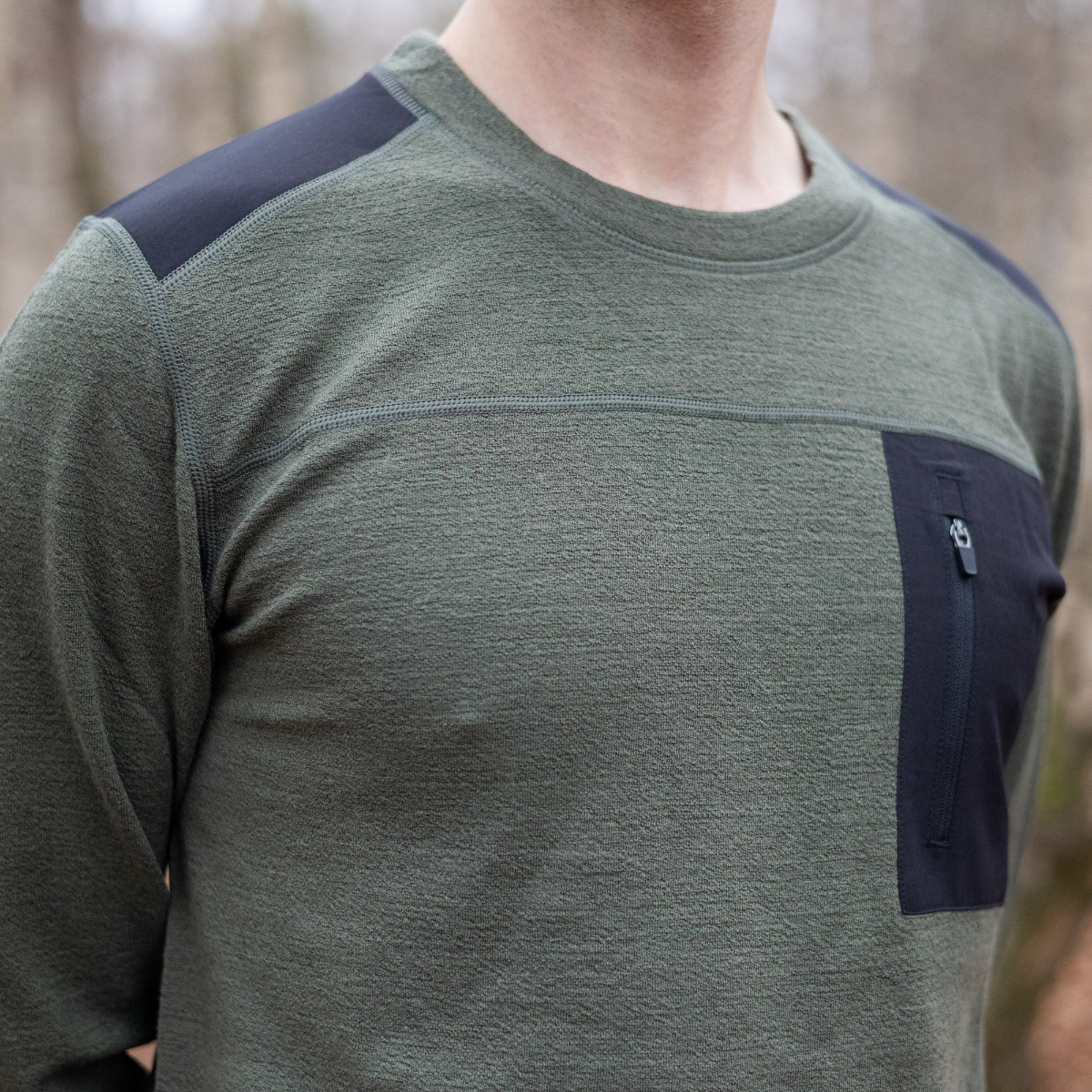 Asivik Rold Wool Crew uldtrøje, herre (Pine Green)