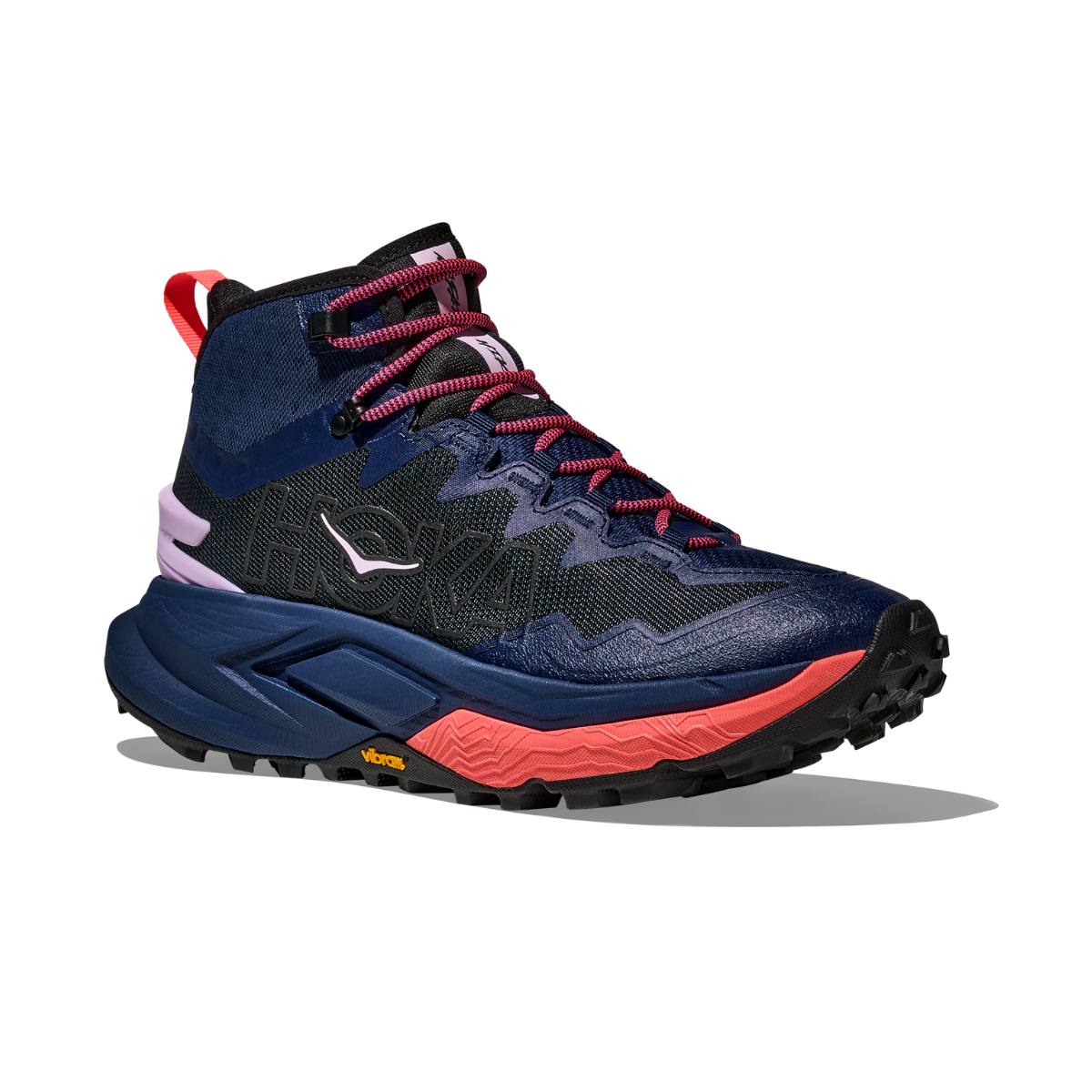 HOKA Mafate Hike vandrestøvler, dame (Midnight Blue / Neon Flame)