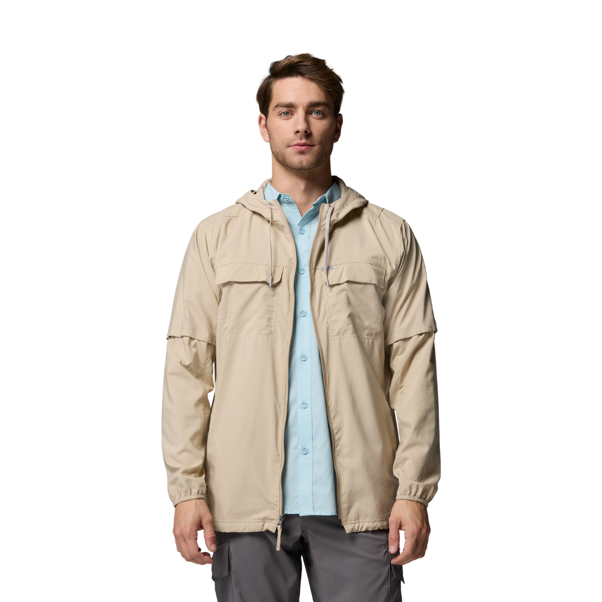 Columbia Skien Valley Hooded LS myggejakke, herre (Acient Fossil)
