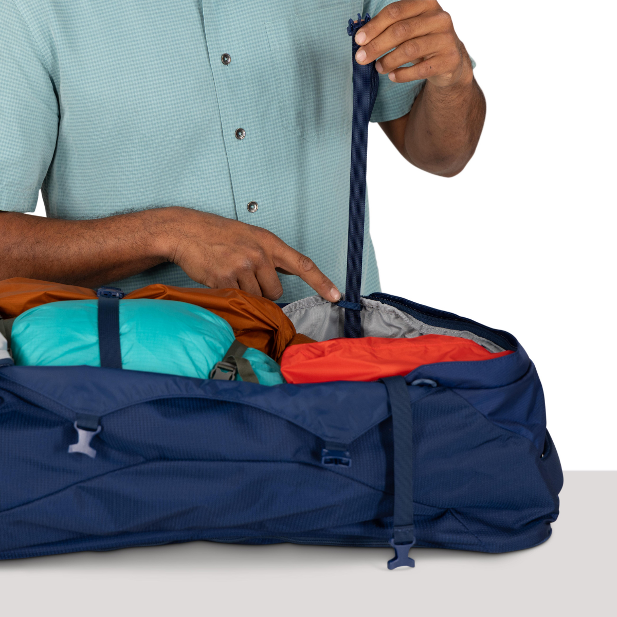 Osprey Farpoint Travel Pack 70 L rejserygsæk, herre (Antique Blue)