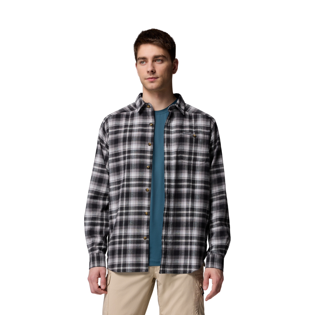 Columbia Cornell Woods Flannel skjorte, herre (Black Tartan)