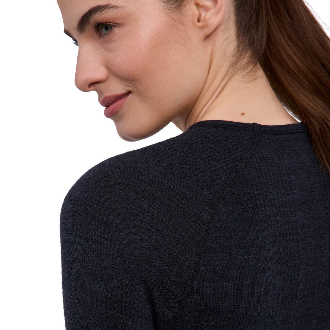 Falke Wool-Tech Long-Sleeve Trøje uldundertrøje, dame (Black)