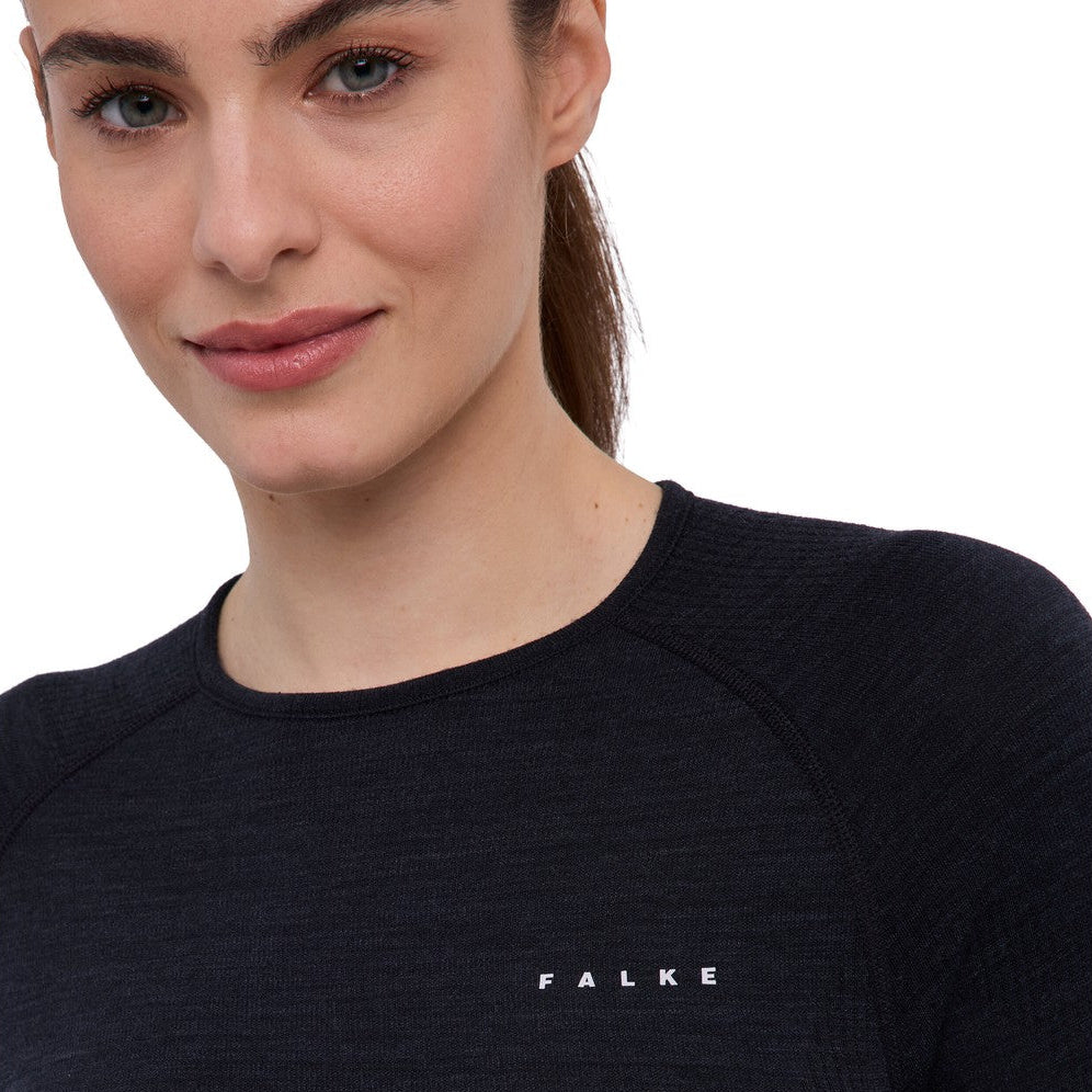 Falke Wool-Tech Long-Sleeve Trøje uldundertrøje, dame (Black)