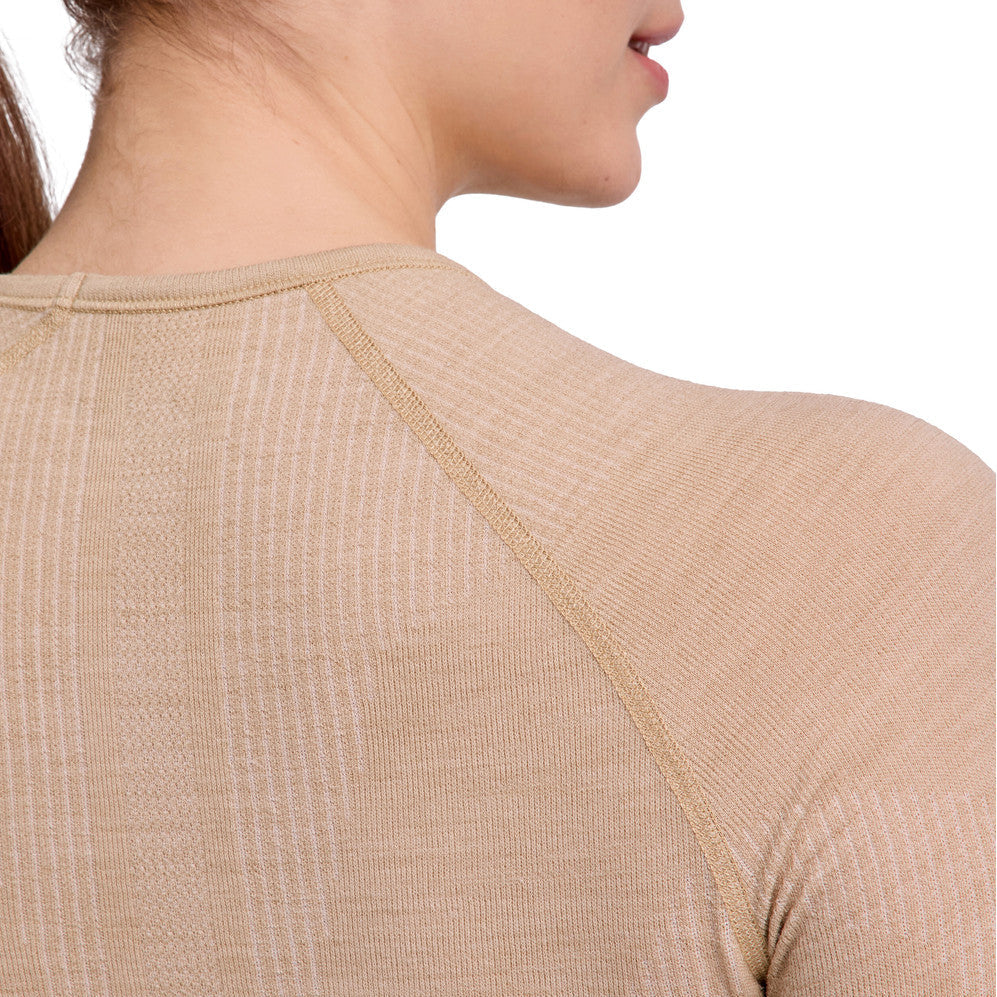 Falke Wool-Tech Long-Sleeve uldundertrøje, dame (Straw)