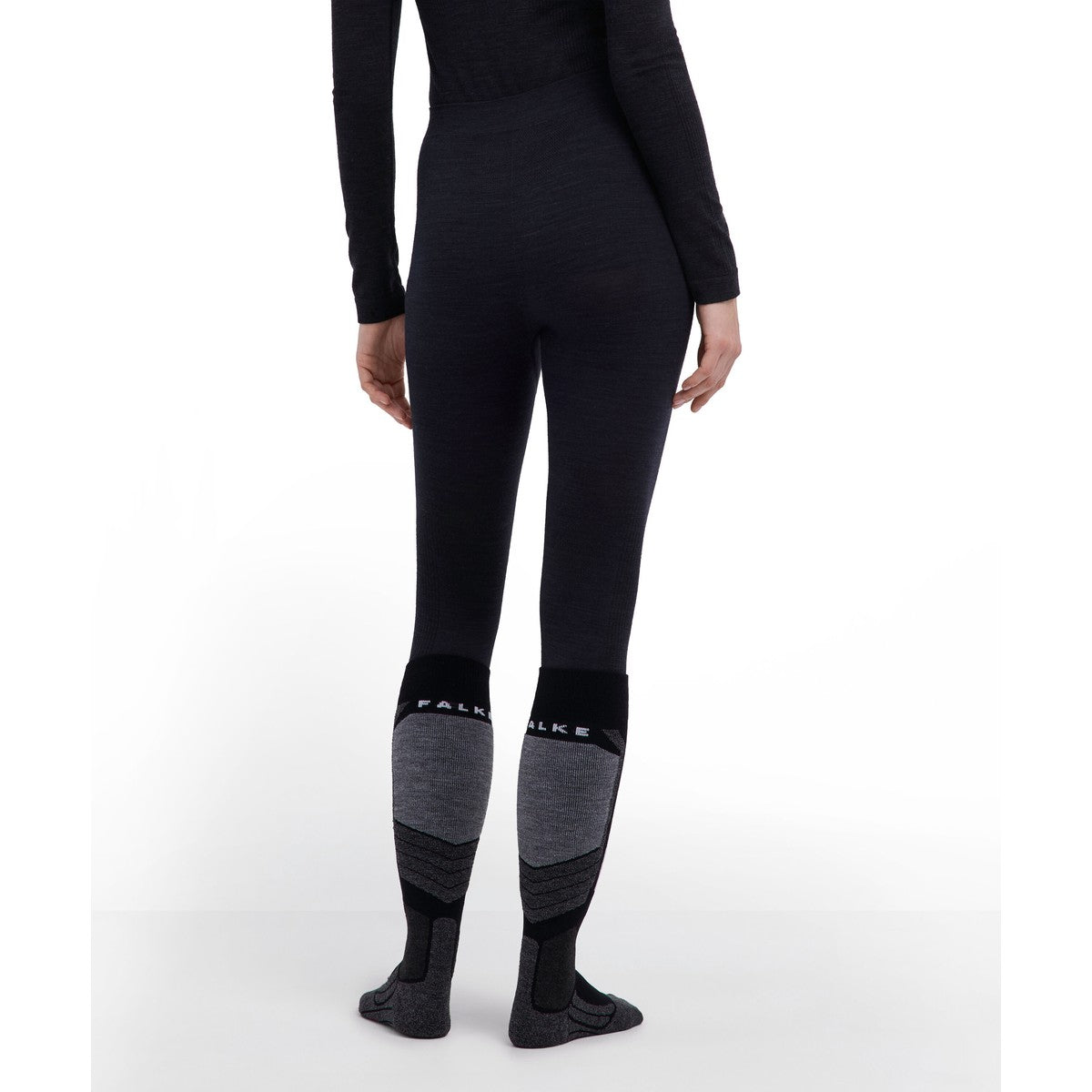 Falke Wool-Tech Long Tights skiundertøj, dame (Black)