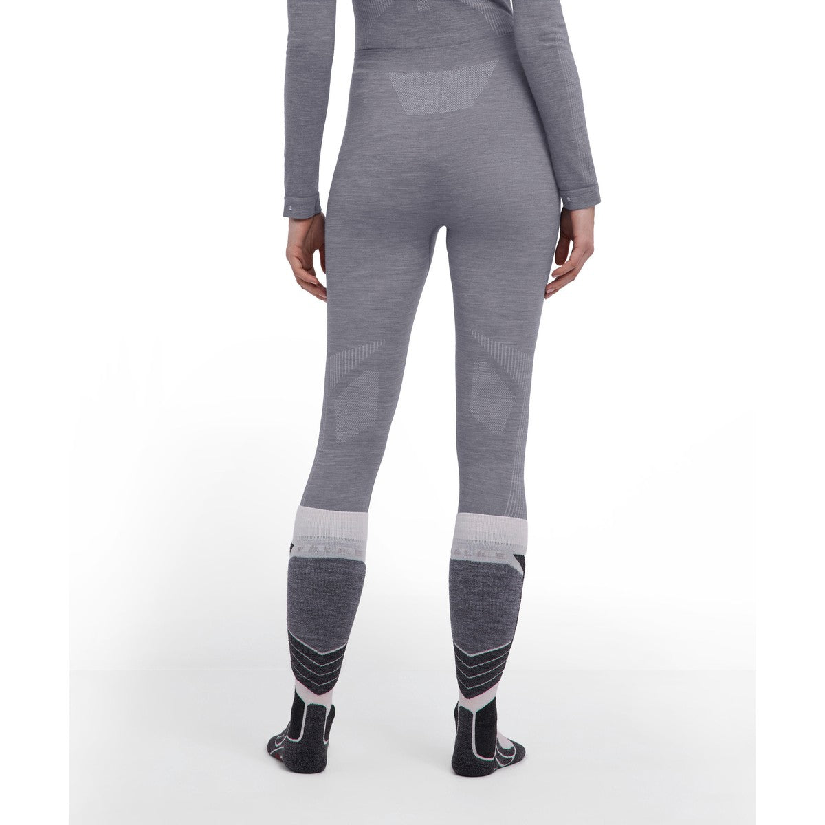 Falke Wool-Tech Long Tights skiundertøj, dame (Grey Heather)