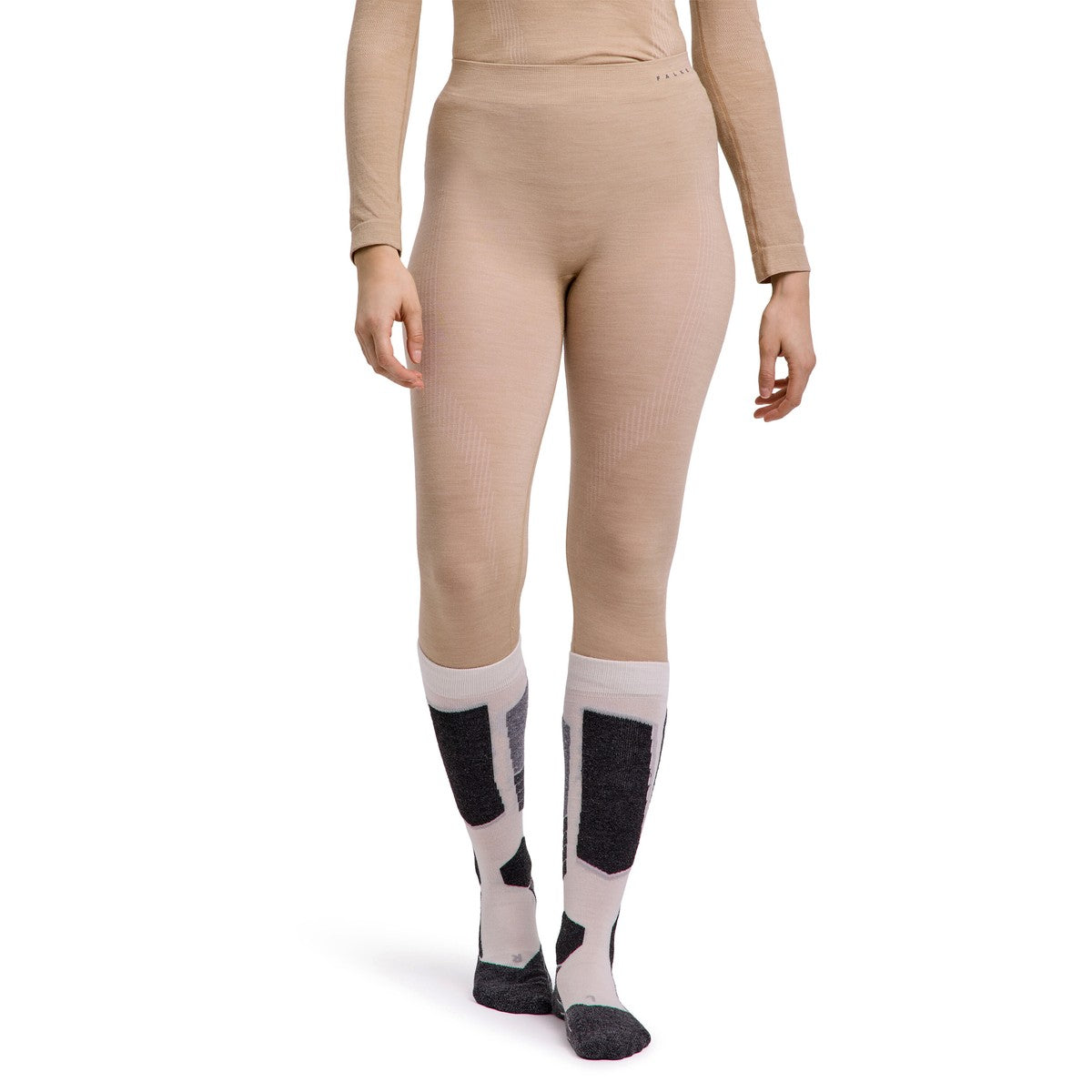 Falke Wool-Tech Long Tights skiundertøj, dame (Straw)