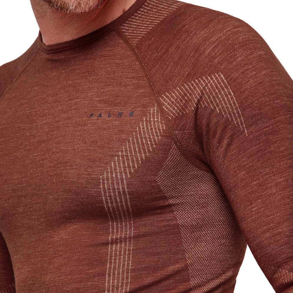 Falke Wool-Tech Long-Sleeve Trøje uldundertrøje, herre (Chestnut)
