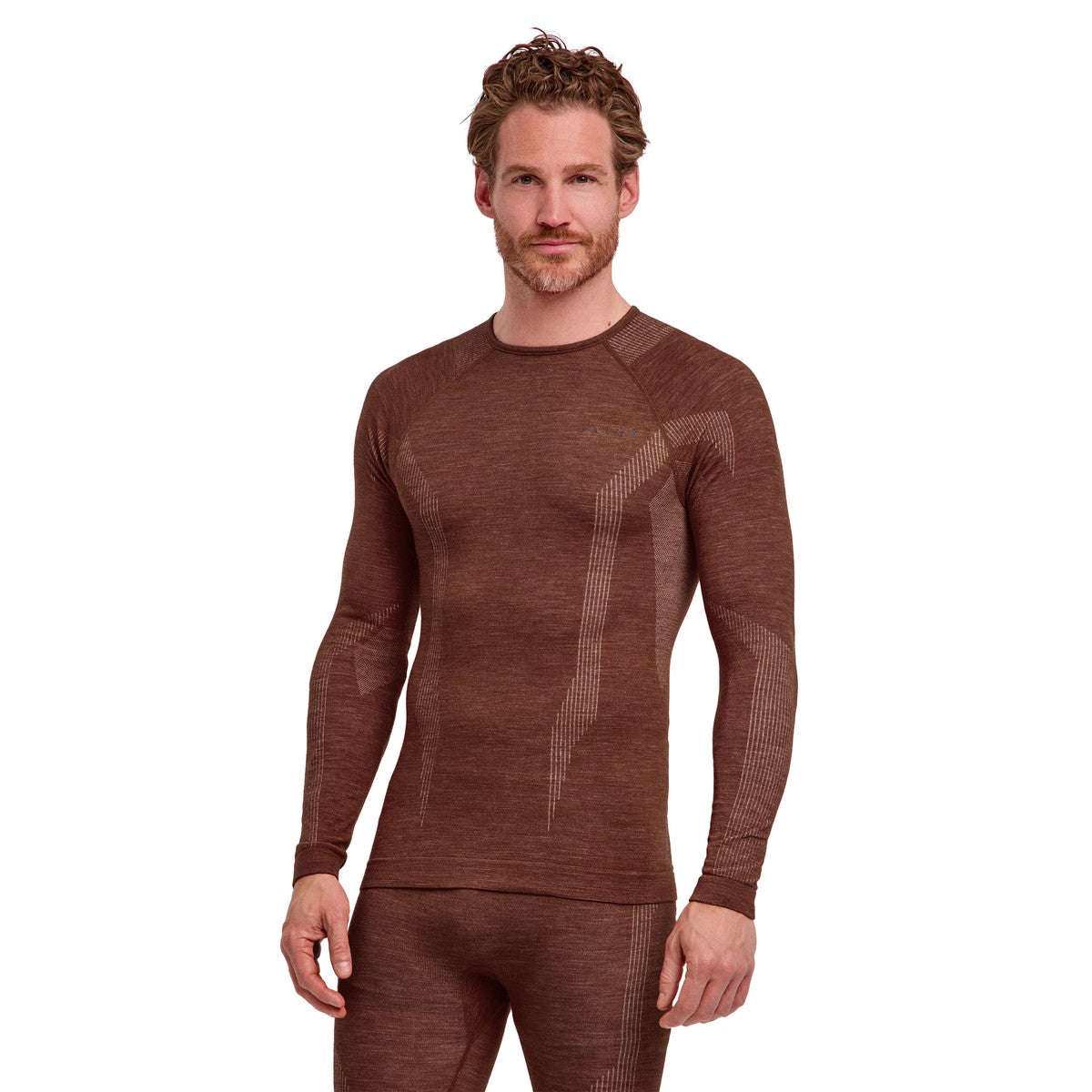Falke Wool-Tech Long-Sleeve Trøje uldundertrøje, herre (Chestnut)