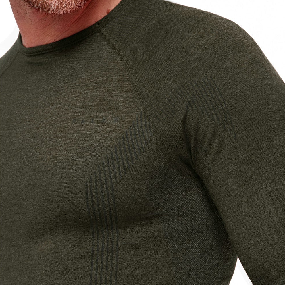 Falke Wool-Tech Long-Sleeve uldundertrøje, herre (Olive)
