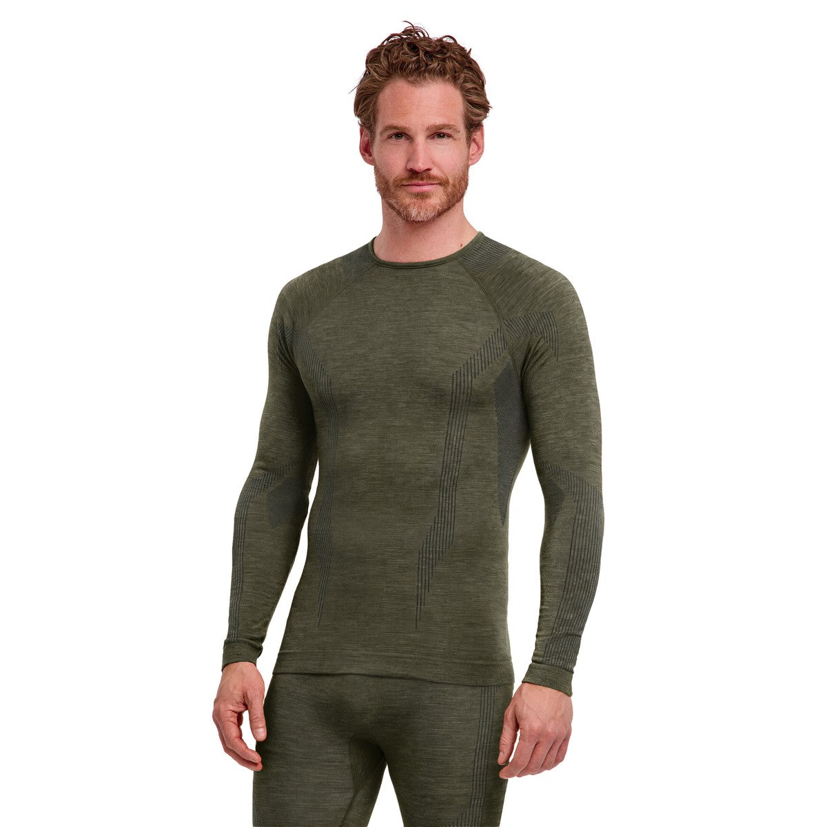 Falke Wool-Tech Long-Sleeve uldundertrøje, herre (Olive)