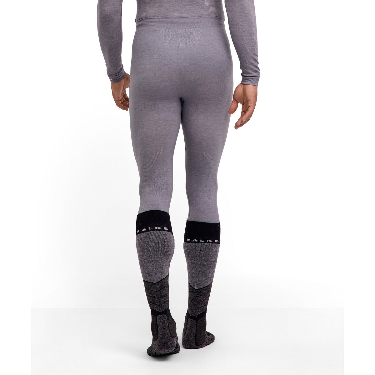 Falke Wool-Tech Long Tights uldundertøj, herre (Grey Heather)