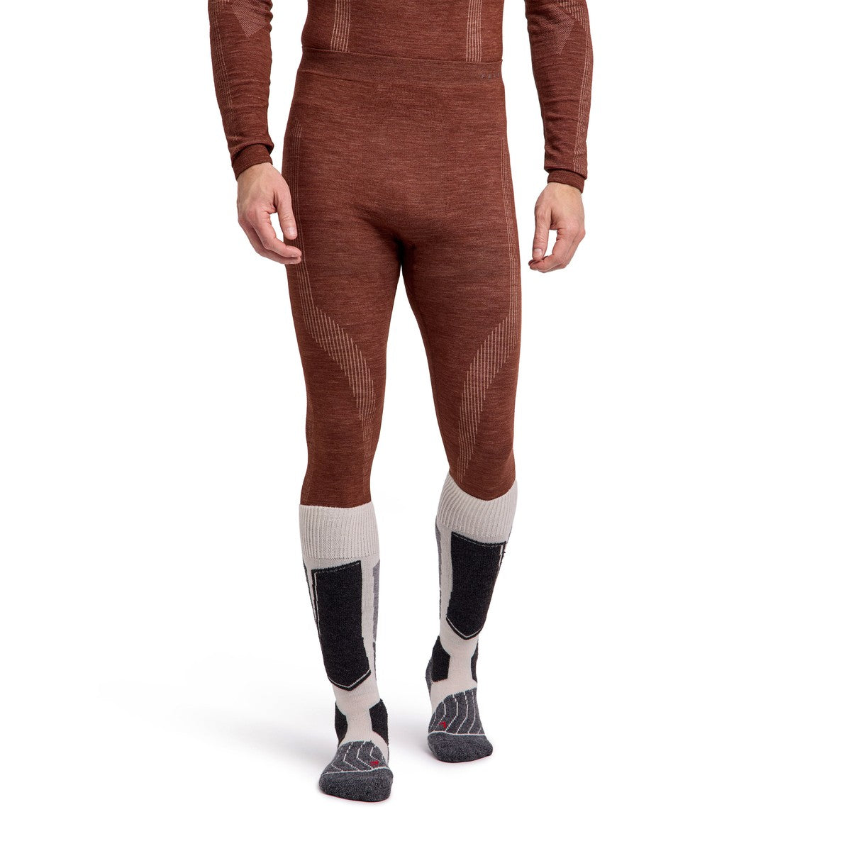 Falke Wool-Tech Long Tights uldundertøj, herre (Chestnut)