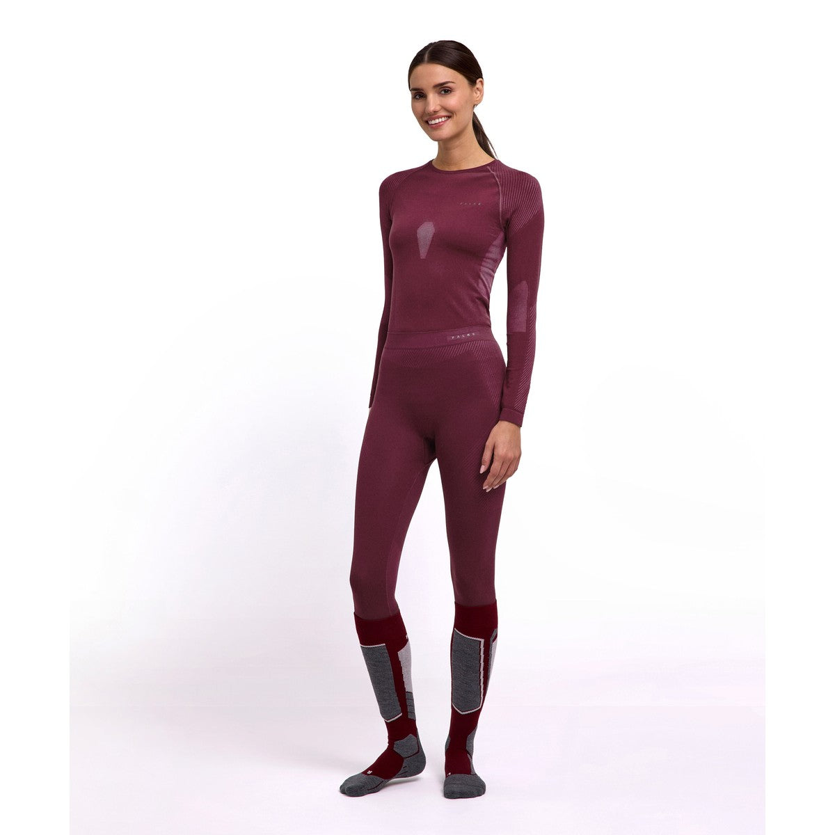 Falke Warm Long Tights skiundertøj, dame (Mahogany)