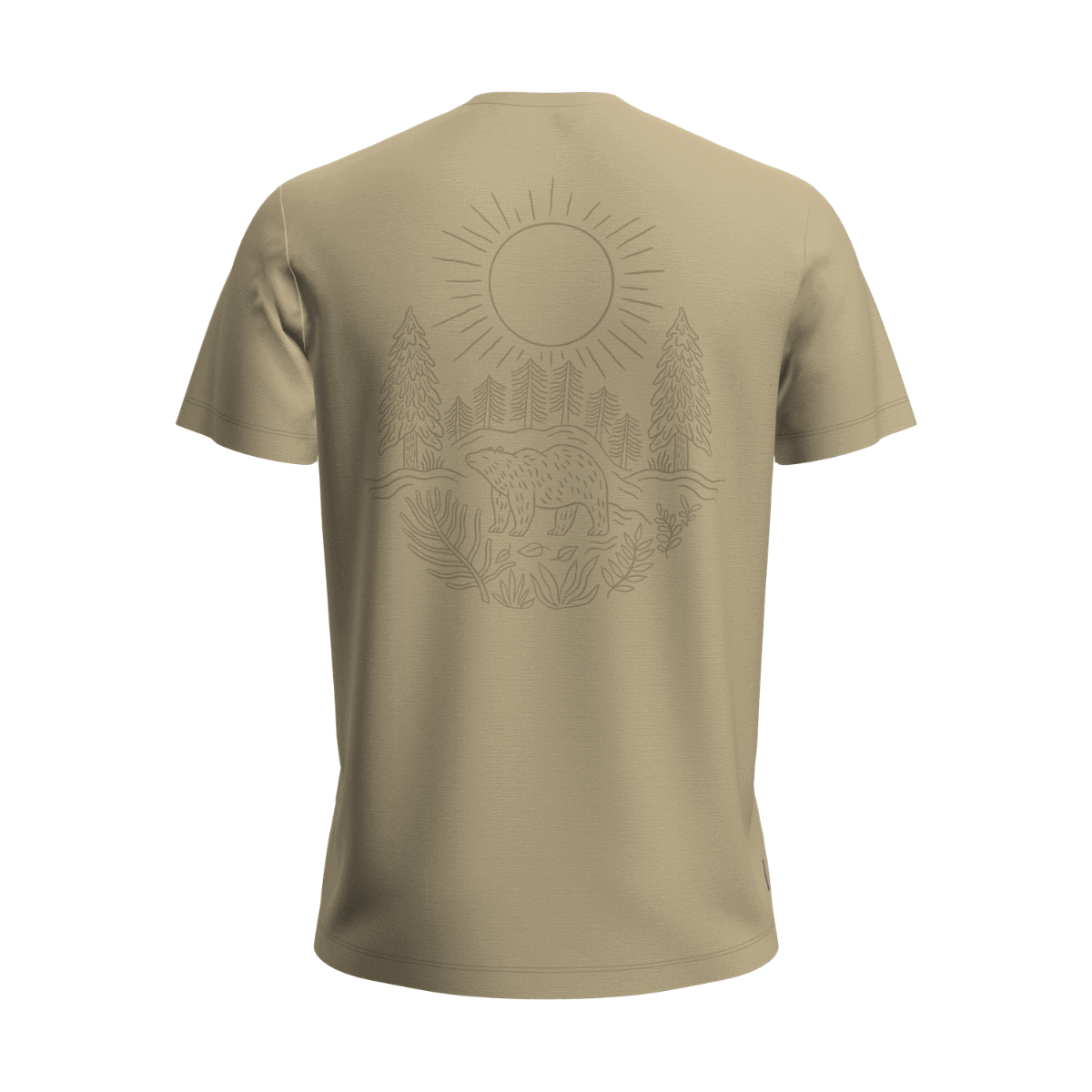 Icebreaker 150 Tech Lite Forest Footsteps t-shirt, herre (Bay Hthr)
