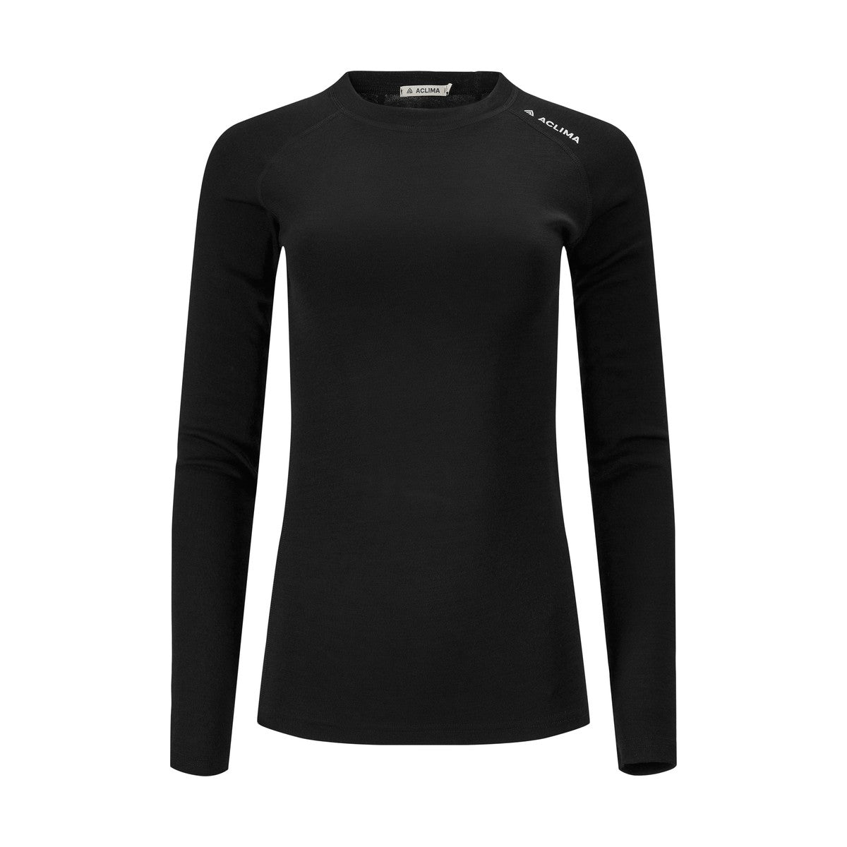 Aclima WarmWool Crewneck uldundertrøje, dame (Jet Black)