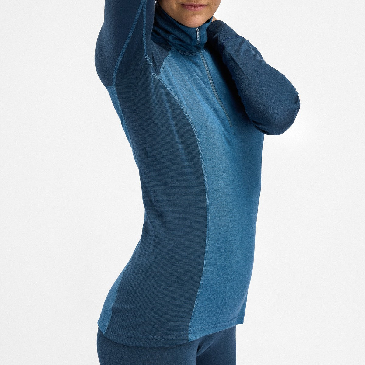 Aclima WarmWool Polo uldundertrøje, dame (Blue Fusion / Midnight Navy)
