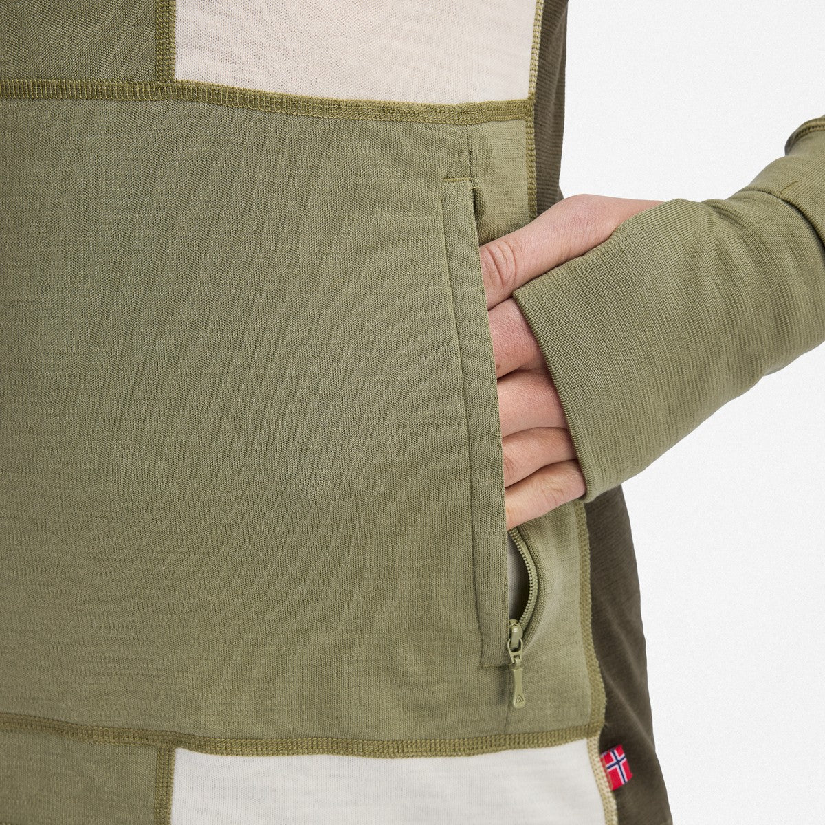 Aclima WarmWool Hoodsweater w/Zip uldtrøje, dame (Aloe / Nature)