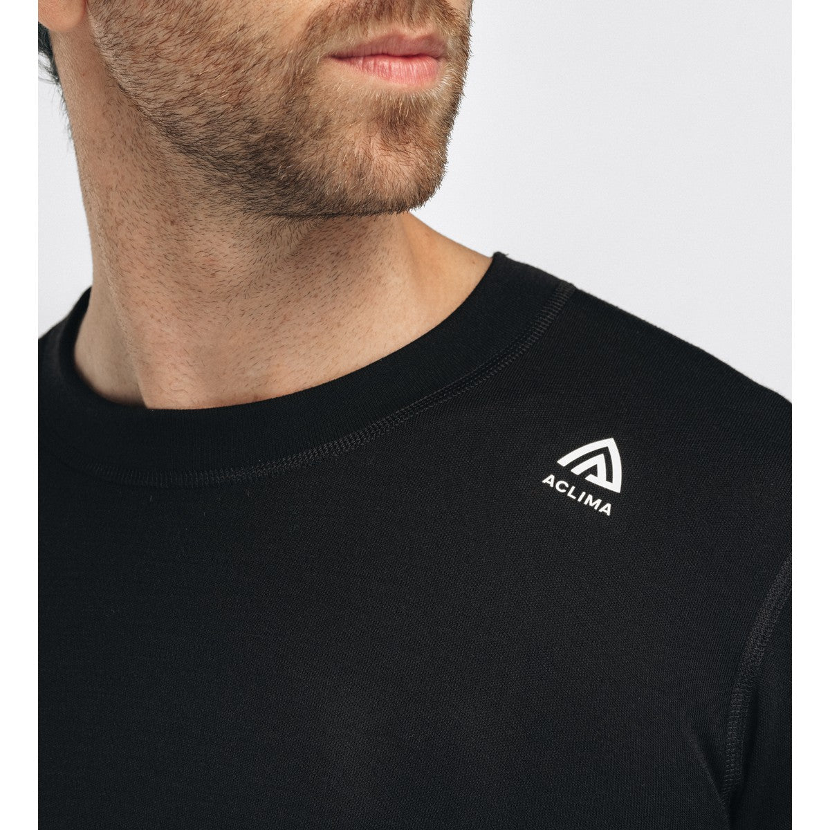 Aclima WarmWool Crewneck uldundertrøje, herre (Jet Black)