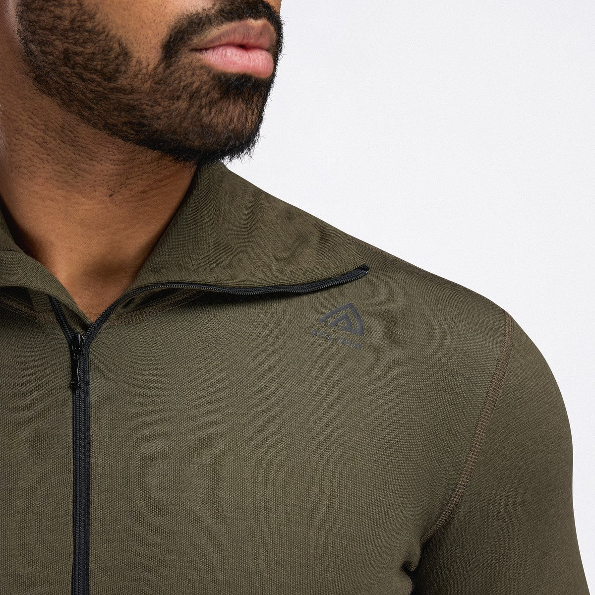 Aclima WarmWool Polo uldundertrøje, herre (Tarmac / Jet Black)