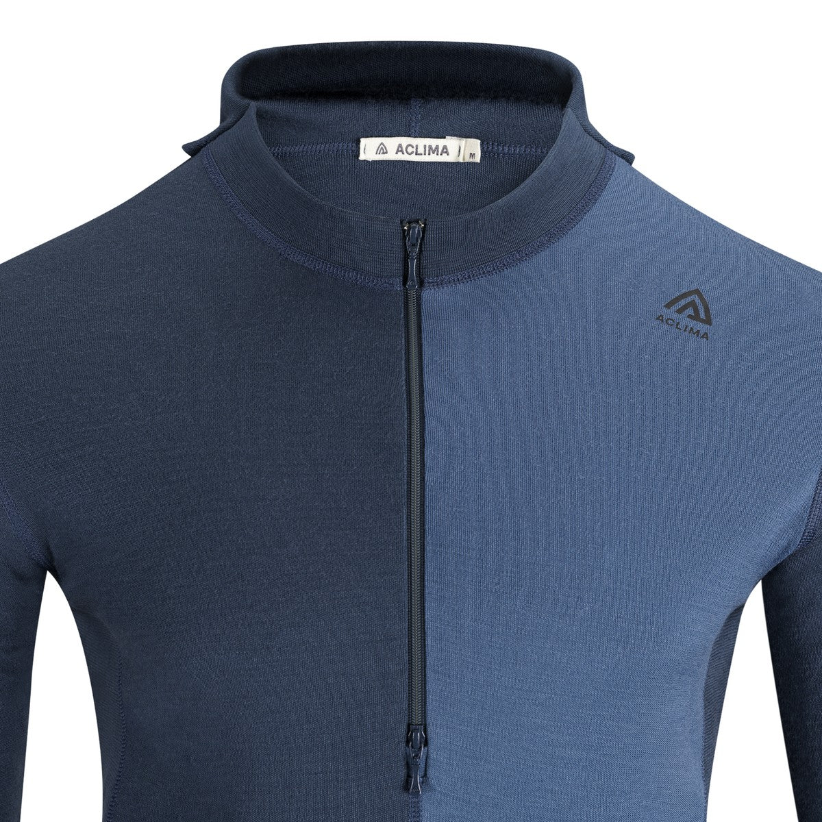 Aclima WarmWool Hoodsweater w/Zip uldtrøje, herre (Blue Fusion / Midnight Navy)