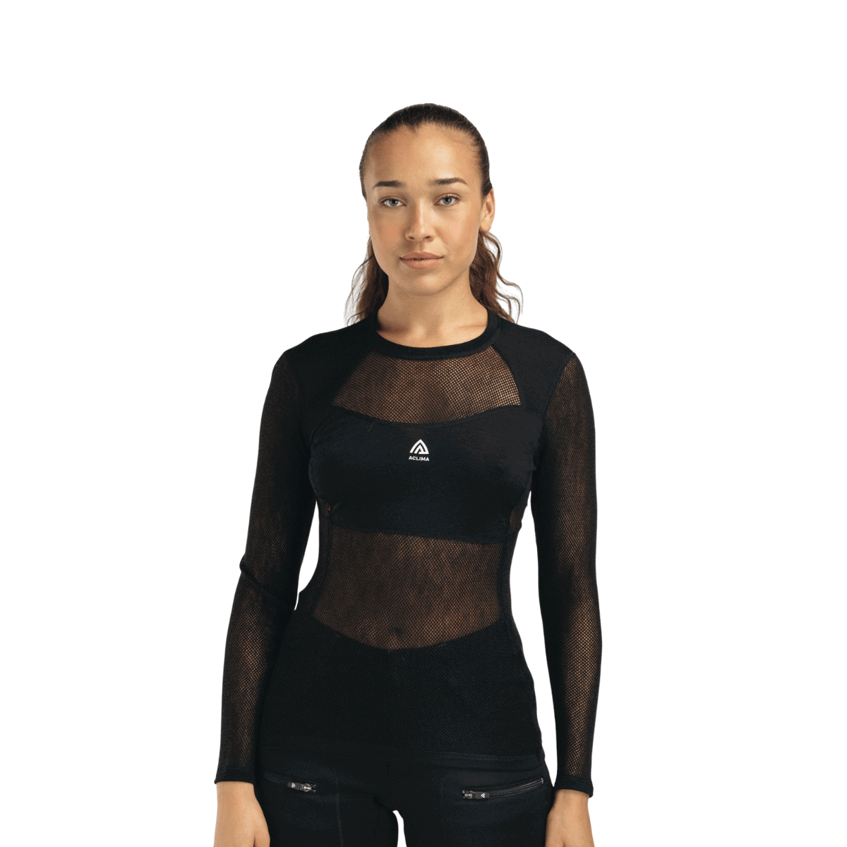 Aclima WoolNet Light Crewneck netundertrøje, dame (Jet Black)