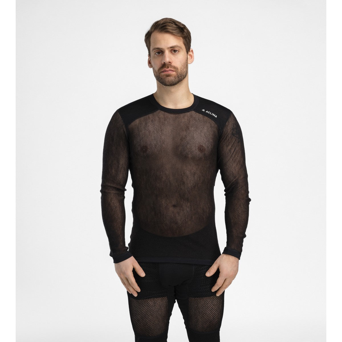 Aclima WoolNet Light Crewneck netundertrøje, herre (Jet Black)