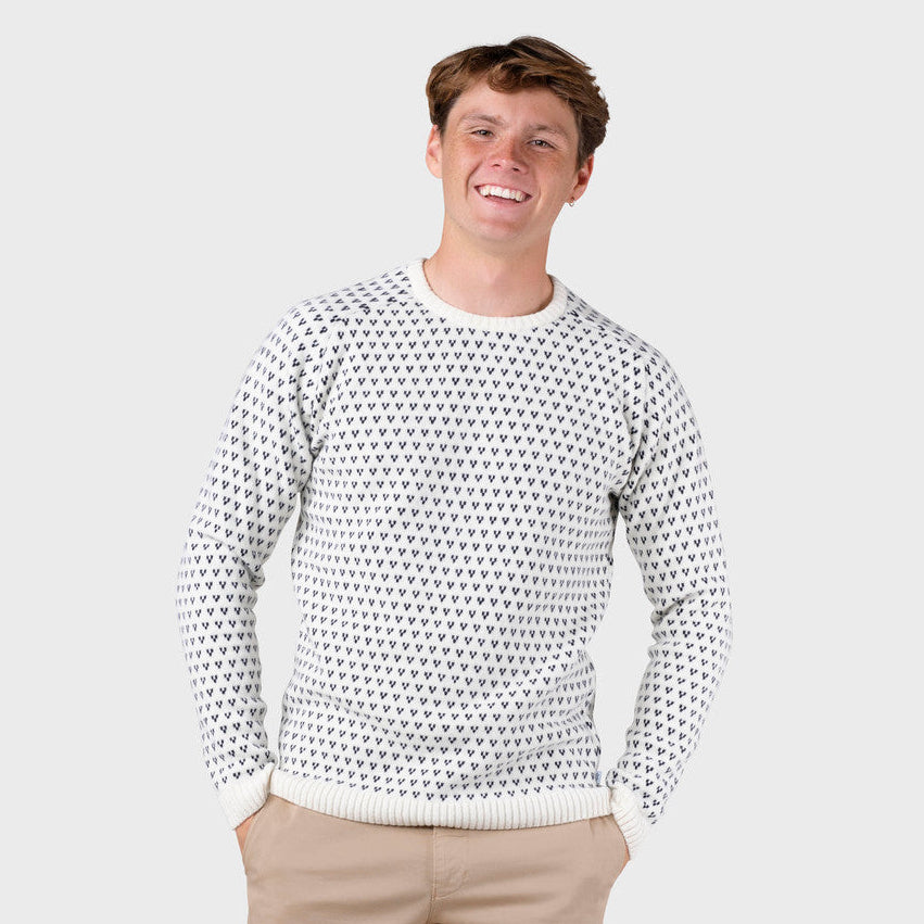 Klitmøller Collective Hugo Knit sweater, herre (Cream / Navy)