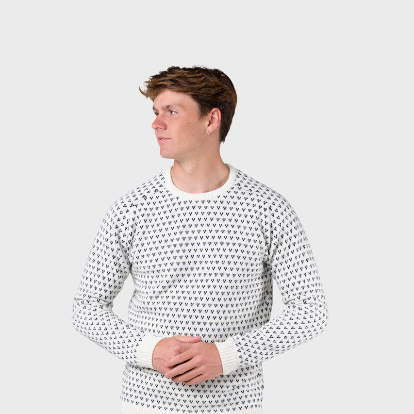 Klitmøller Collective Hugo Knit sweater, herre (Cream / Navy)