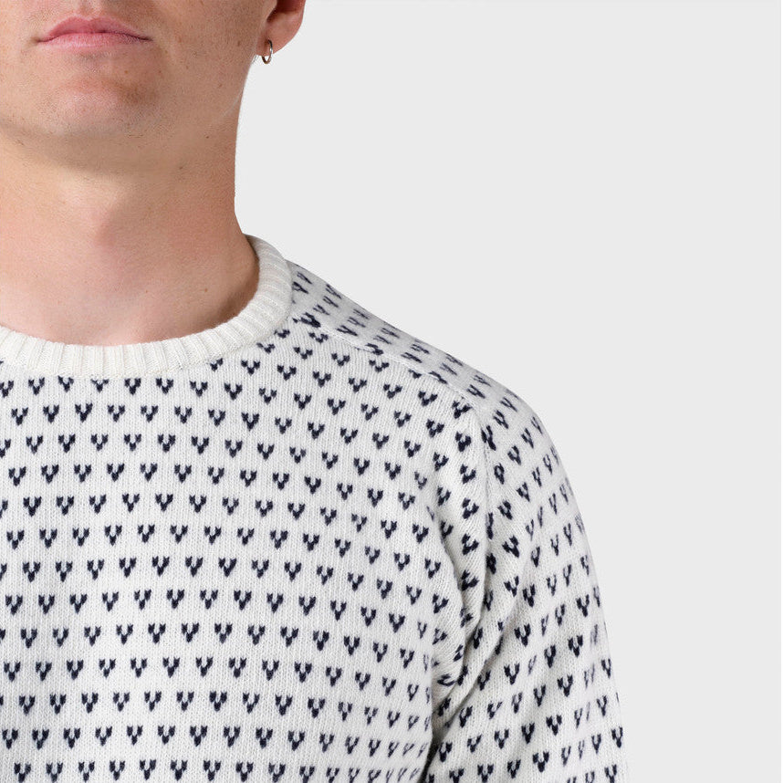 Klitmøller Collective Hugo Knit sweater, herre (Cream / Navy)