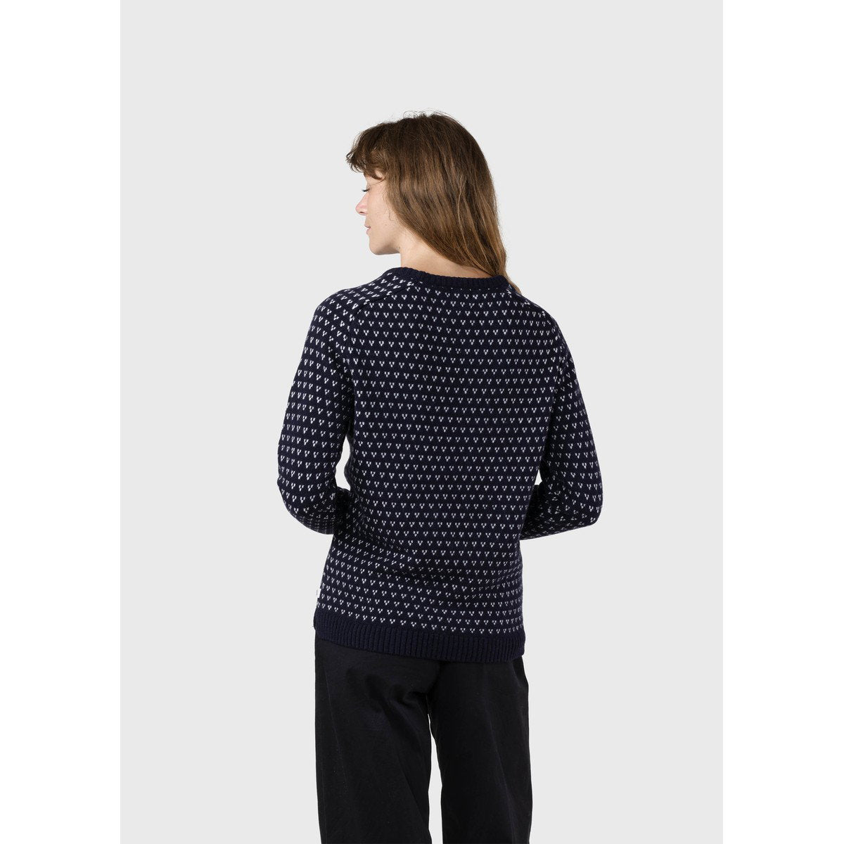 Klitmøller Collective Mika striktrøje, dame (Navy/Cream)