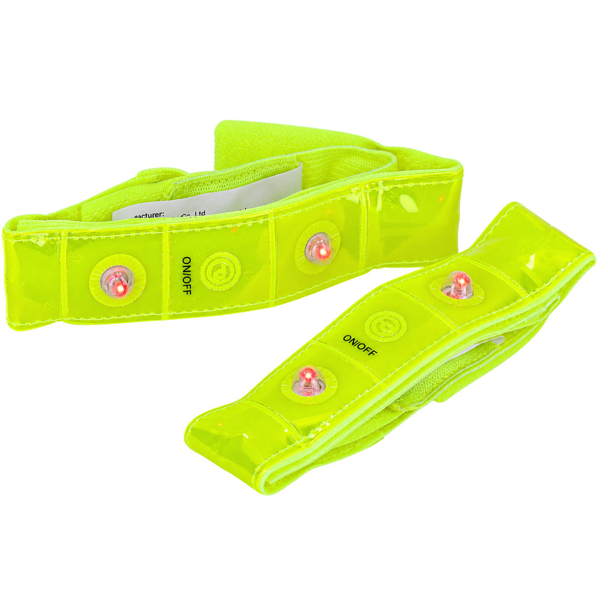 Endurance / Salzman Refleks bånd med 4 Leds - 2 pak (Safety Yellow)