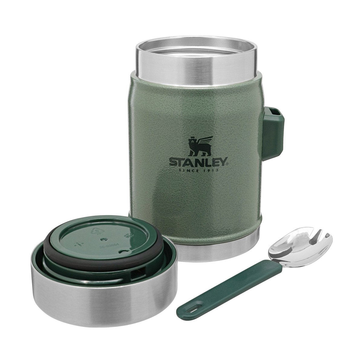 Stanley Legendary Madbeholder med spork 0,4 L (Hammertone Green)