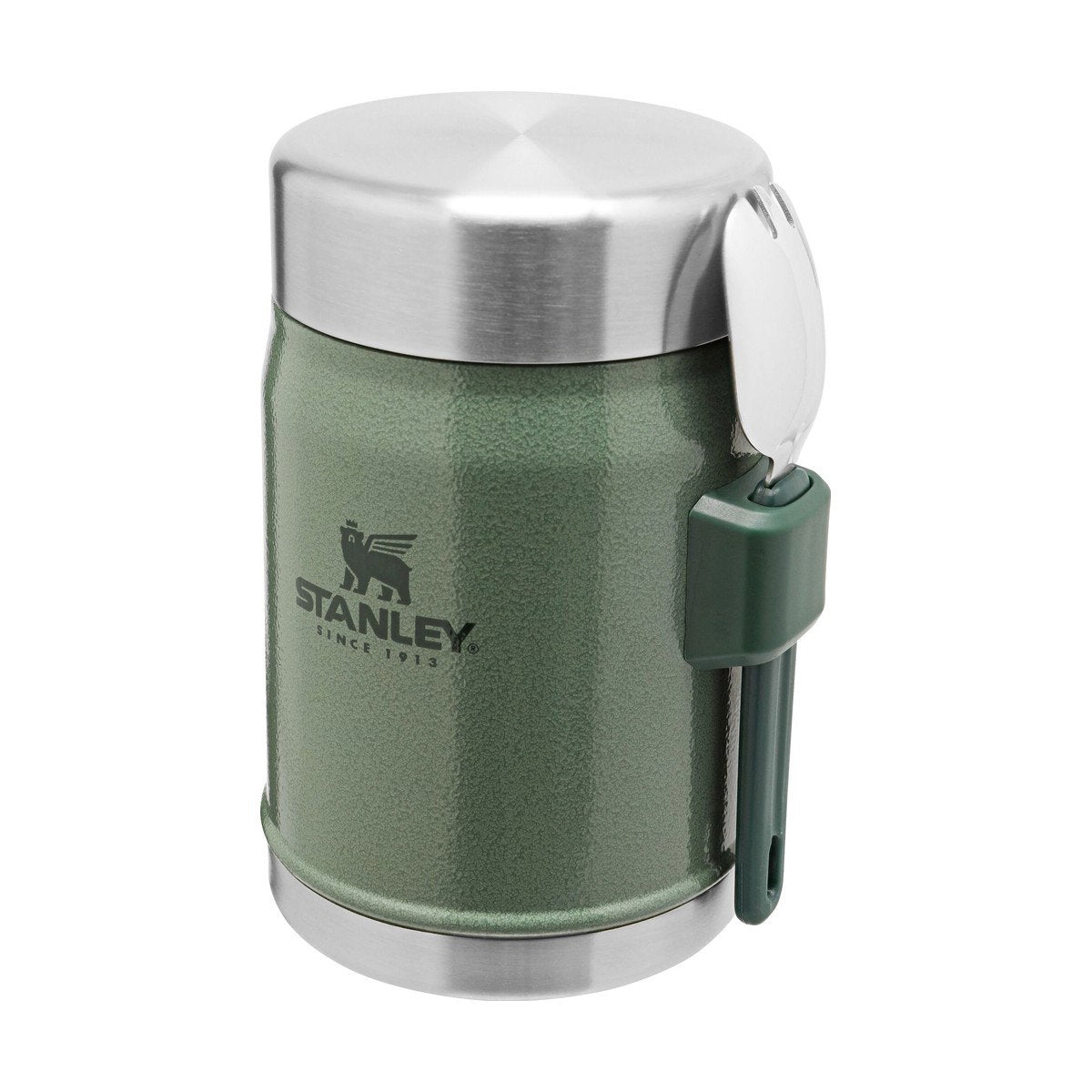 Stanley Legendary Madbeholder med spork 0,4 L (Hammertone Green)