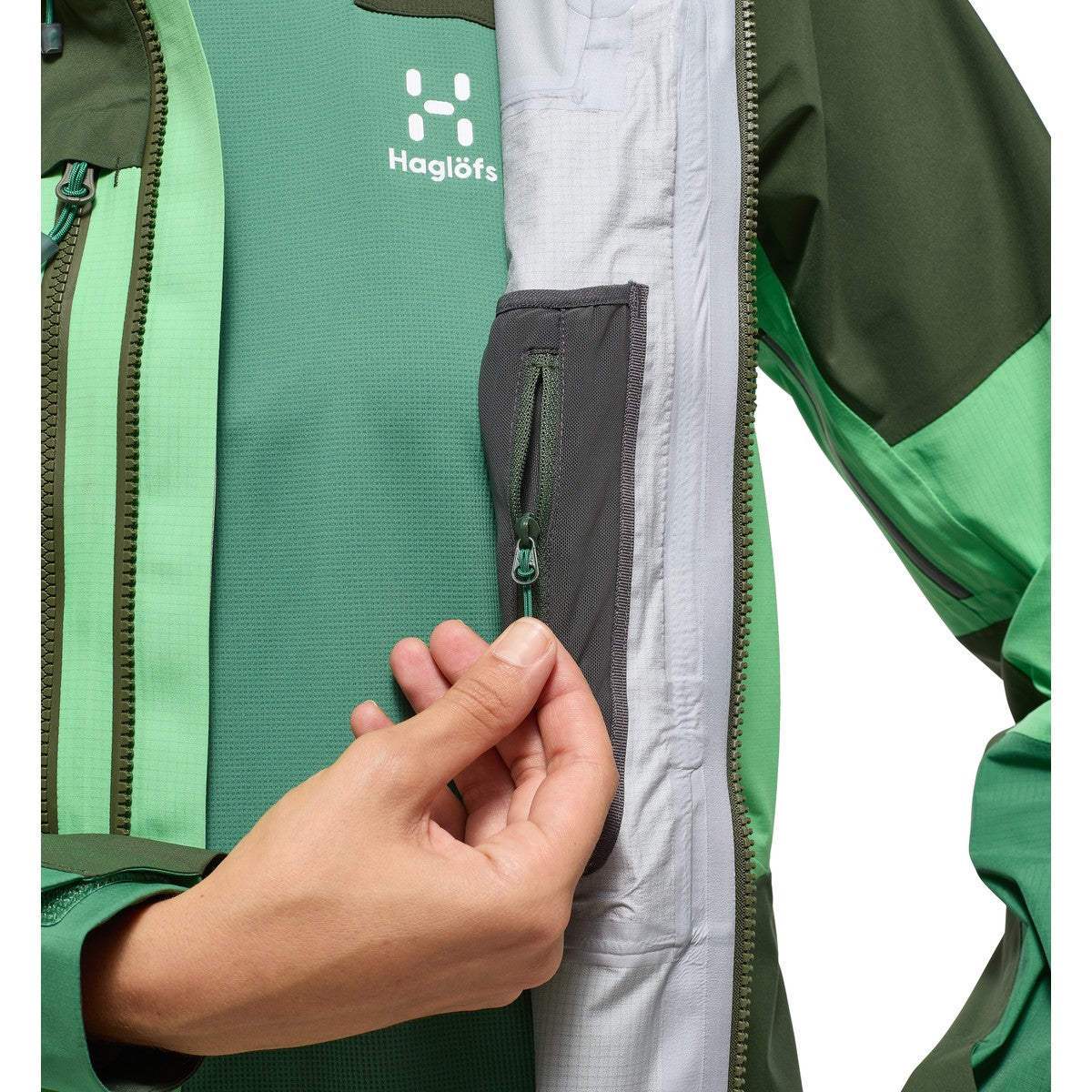 Haglöfs Spitz GORE-TEX Pro skaljakke, dame (Mint Stone / Seaweed Green)
