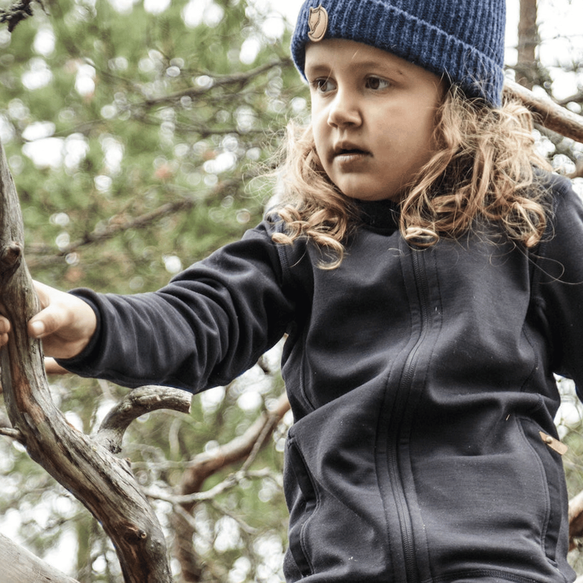 Fjällräven Keb Fleece Hoodie, junior (Dark Navy)